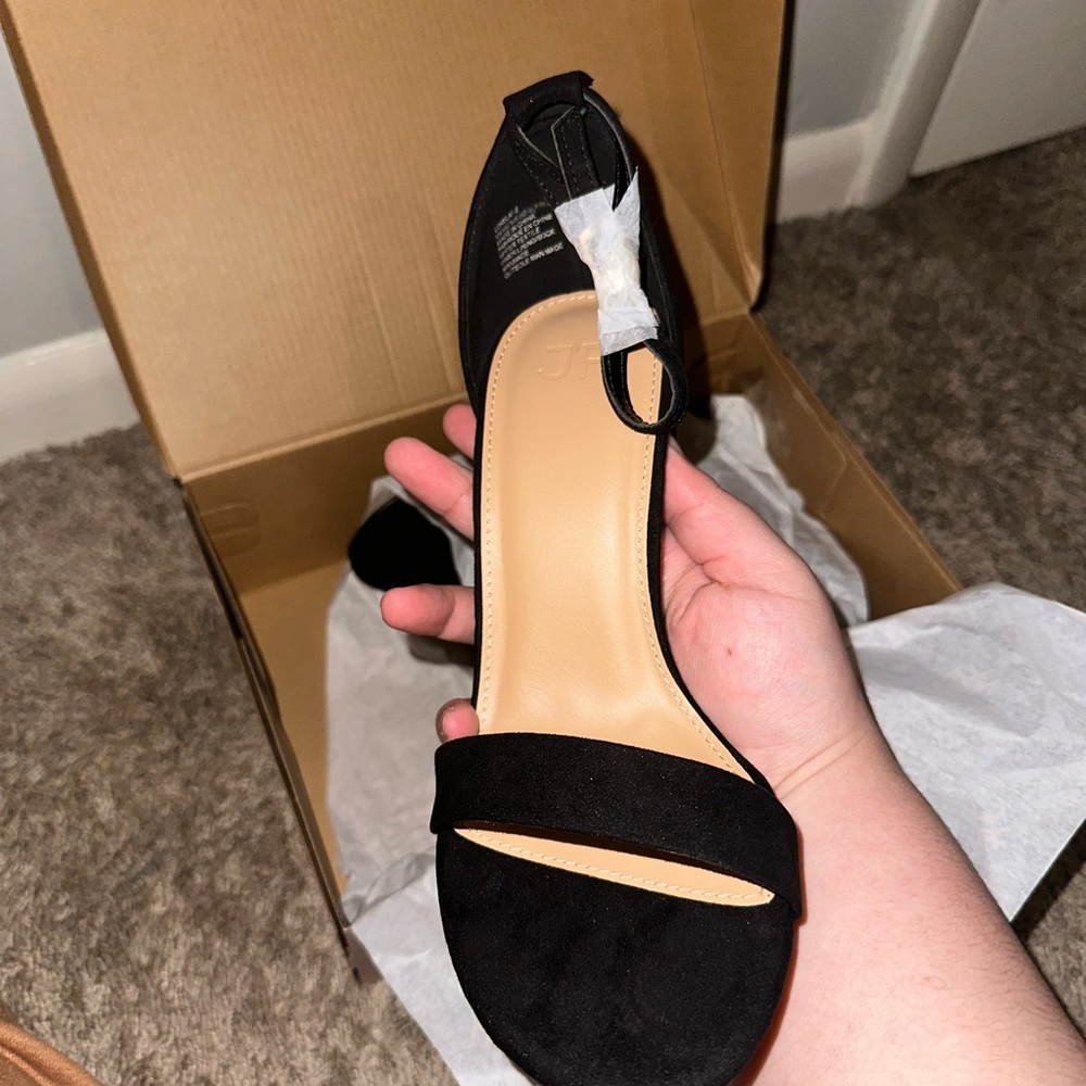 Elegant Black Women's Heeled Sandals